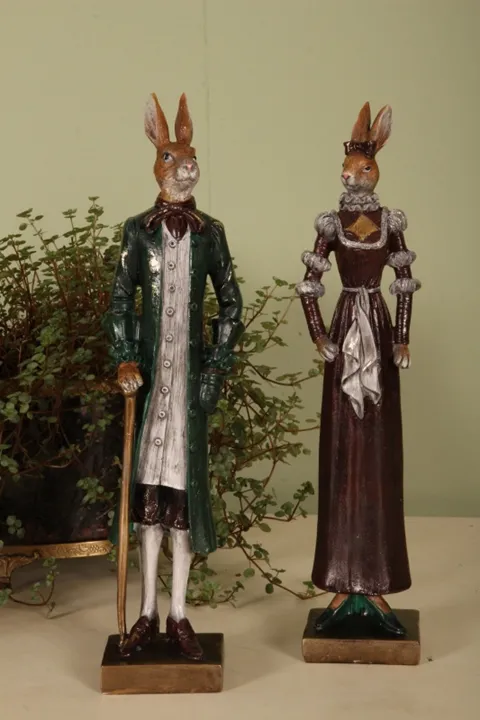 Konijn Beeld β Heer of Dame β 32 cm β Dutch Style
