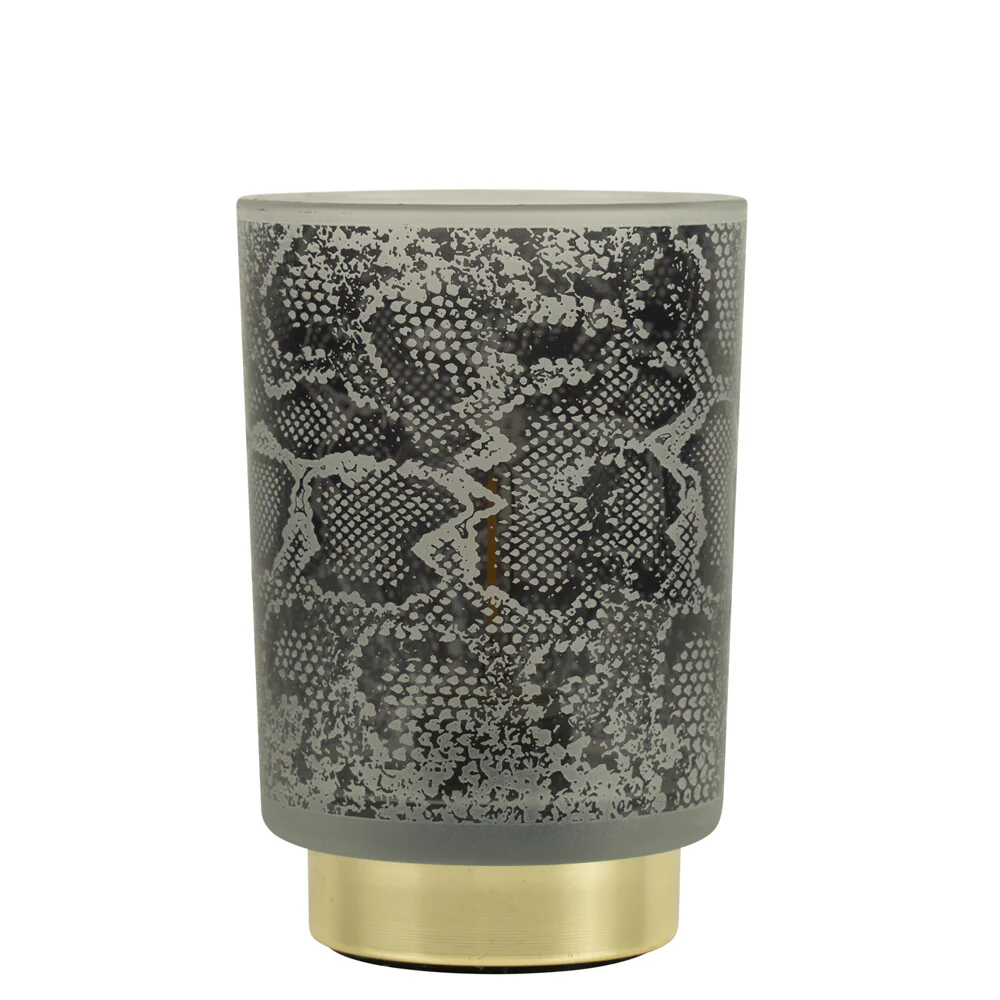 Tafellamp Slangenprint Grijs Goud | 2 formaten - Afbeelding 4