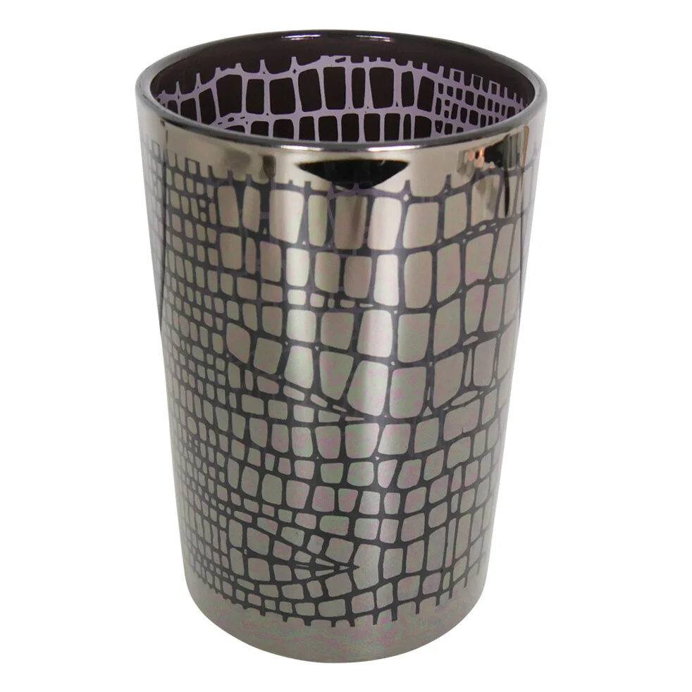 Theelichthouders Krokodillenprint Zilver β Luxe Glas in 3 Maten
